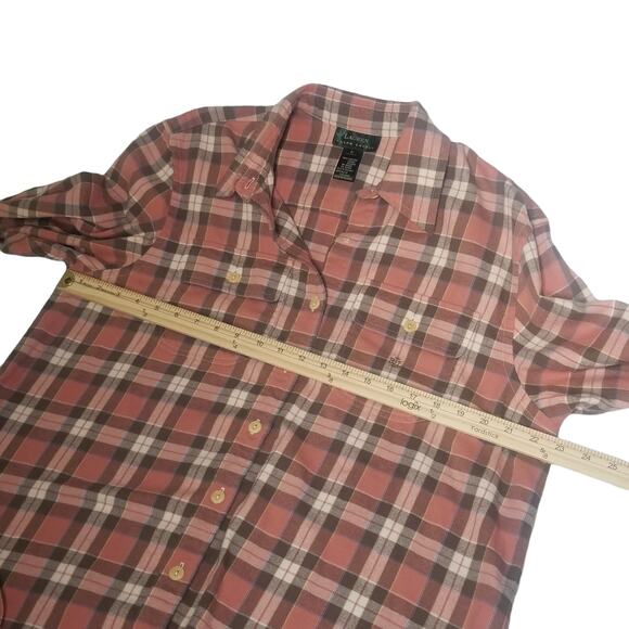 Lauren Ralph Lauren Vintage Plaid Flannel Shacket Work Shirt, Size L - Picture 7 of 11